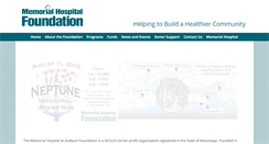 Desktop Screenshot of memorialhospitalfoundation.com